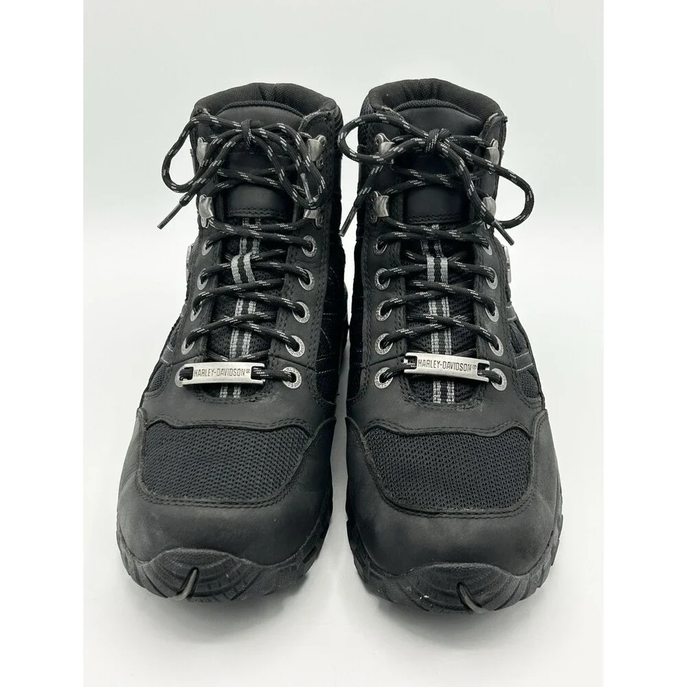 Harley-Davidson Men’s Stark 5" Lace Black Leather Motorcycle Boots 10M D96158 - Picture 4 of 7